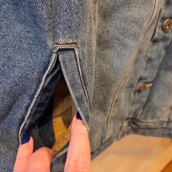 Sherpa-Lined Denim Trucker Jacket/Coat Men's Size Large New Fall Winter Outdoor - Picture 3 of 9